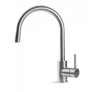 Baterie bucatarie Vema Tiber Steel, cu dus extensibil - Culoare Crom