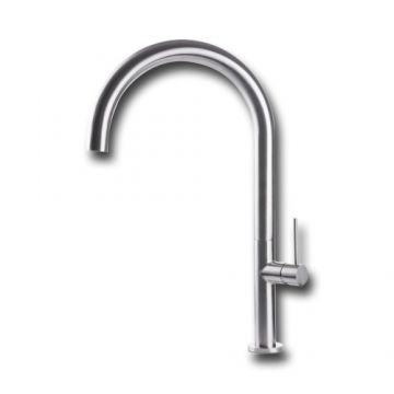 Baterie bucatarie Vema Tiber Steel, cu pipa pivotanta - Culoare Crom