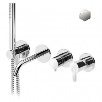 Baterie cada/dus incastrata Bruma Leaf, cu kit montare - Culoare square_1_1_chrome