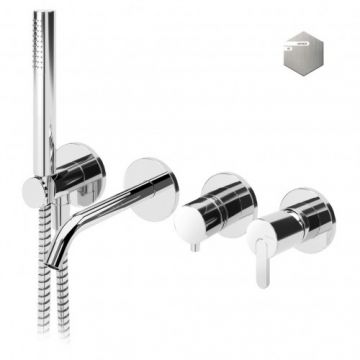 Baterie cada/dus incastrata Bruma Leaf, cu kit montare - Culoare square_2_2_satinox
