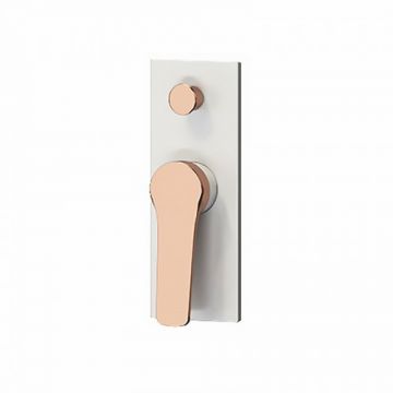 Baterie cada / dus incastrata Karag Andare, alb-rosegold - Culoare Alb pal