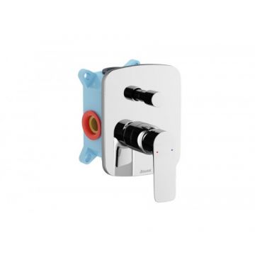 Baterie cada / dus incastrata Ravak Classic CL 065.00 cu comutator, patrata, pentru R-box - Culoare Crom