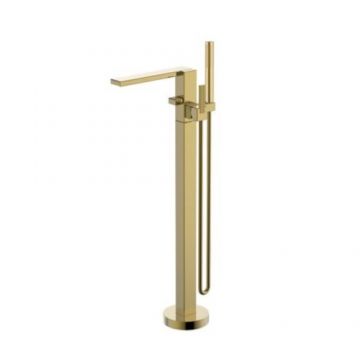 Baterie cada freestanding Wellis Aurum, auriu, cu kit de dus - Culoare Gold Baterie cada freestanding Wellis Aurum, auriu, cu kit de dus - Culoare Gold