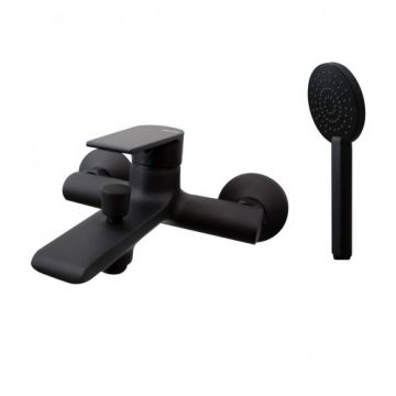 Baterie cada Vema Timea cu set de dus, negru - Culoare Negru