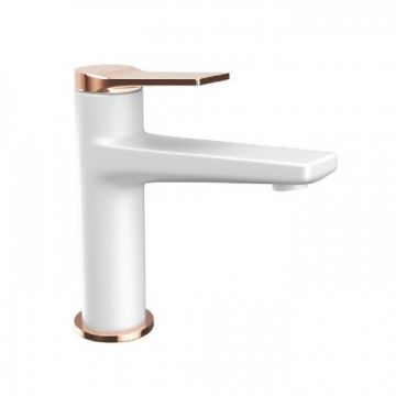 Baterie lavoar Karag Andare, alb-rosegold - Culoare Alb pal