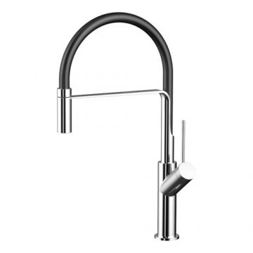 Baterie bucatarie Wellis Fizz cu pipa flexibila - Culoare Negru