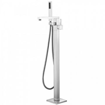 Baterie cada freestanding Karag Ginko cu kit de dus - Culoare Crom