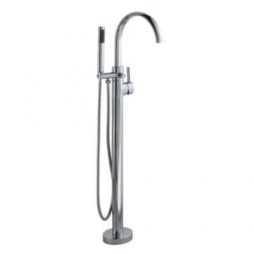Baterie cada freestanding Wellis Via cu kit de dus - Culoare Crom