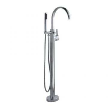 Baterie cada freestanding Wellis Via cu kit de dus - Culoare Crom