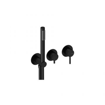 Baterie dus incastrata Sanycces Loop cu para dus si 2 cai, negru - Culoare Negru