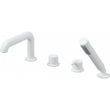 Set baterie cada Deante Silia, cu 4 orificii, alb mat - Culoare Alb pal
