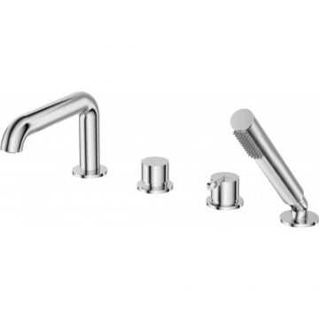 Set baterie cada Deante Silia, cu 4 orificii, crom lucios - Culoare Crom