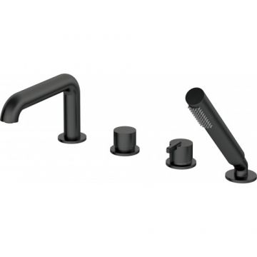 Set baterie cada Deante Silia, cu 4 orificii, negru mat - Culoare Negru