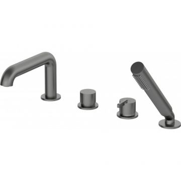 Set baterie cada Deante Silia, cu 4 orificii, titanium - Culoare Gri