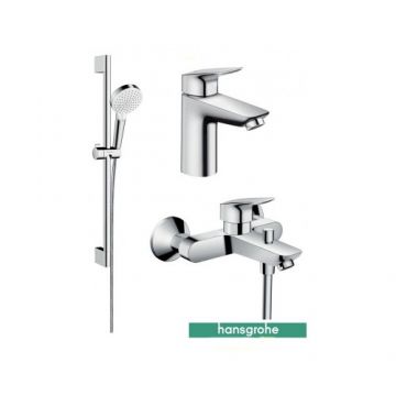 Set baterii Hansgrohe Logis 100, crom cu baterie pentru cada