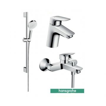 Set baterii Hansgrohe Logis 70, crom cu baterie pentru cada