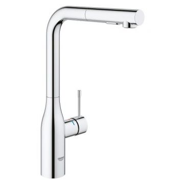 Baterie bucatarie Grohe Essence cu dus extractibil dual spray  pipa L  crom