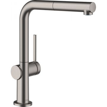 Baterie bucatarie Hansgrohe Talis M54 270 cu pipa extractibila  negru periat