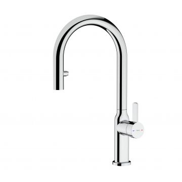 Baterie bucatarie Teka Oval 9382  dus extractibil  crom