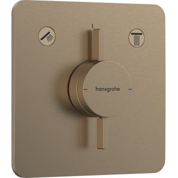 Baterie cada - dus Hansgrohe DuoTurn Q cu doua functii  montaj incastrat  necesita corp ingropat  bronz periat