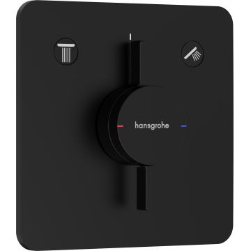Baterie cada - dus Hansgrohe DuoTurn Q cu doua functii  montaj incastrat  necesita corp ingropat  negru mat