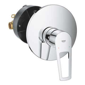 Baterie dus Grohe BauLoop cu montaj incastrat  corp ingropat inclus  crom