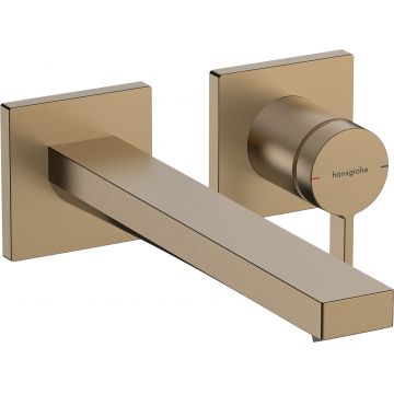 Baterie lavoar Hansgrohe Tecturis E din 2 elemente  de perete  pipa 22.5cm  bronz periat