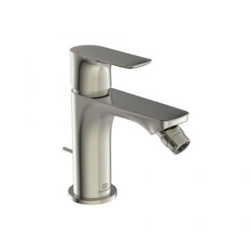 Baterie bideu Ideal Standard Connect Air, cu ventil metalic - Culoare Gri metalic