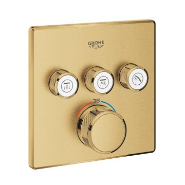 Baterie cada - dus termostatata Grohe Grohtherm SmartControl cu 3 functii  montaj incastrat  necesita corp ingropat  brushed cool sunrise