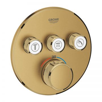 Baterie cada - dus termostatata Grohe Grohtherm SmartControl Round cu 3 functii  montaj incastrat  necesita corp ingropat  brushed cool sunrise