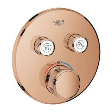 Baterie cada - dus termostatata Grohe Grohtherm SmartControl Round  montaj incastrat  necesita corp ingropat  warm sunset