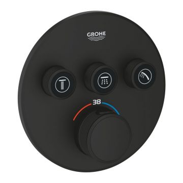 Baterie cada sau dus termostatata Grohe SmartControl negru mat