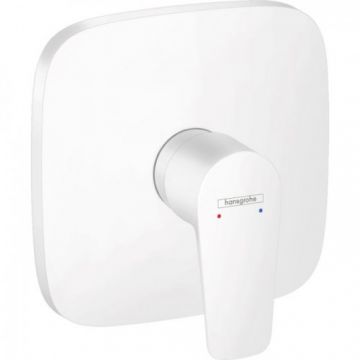 Baterie dus incastrata Hansgrohe Talis E, patrata - Culoare Alb pal