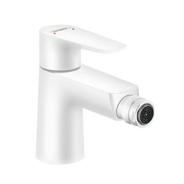 Baterie bideu Hansgrohe Talis E cu ventil pop-up  alb mat