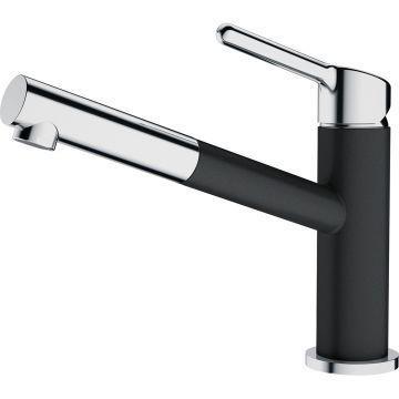 Baterie bucatarie Franke Orbit cu pipa extractibila  crom-nero