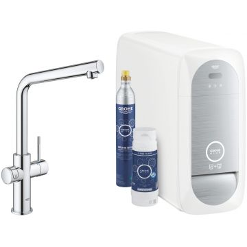 Baterie bucatarie Grohe Blue Home cu sistem de filtrare  racire si carbonatare apa  pipa L  crom