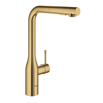Baterie bucatarie Grohe Essence cu dus extractibil dual spray  pipa L  cool sunrise