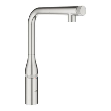 Baterie bucatarie Grohe Essence SmartControl cu dus extractibil  pipa L  supersteel