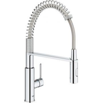 Baterie bucatarie Grohe Get cu pipa C flexibila  crom