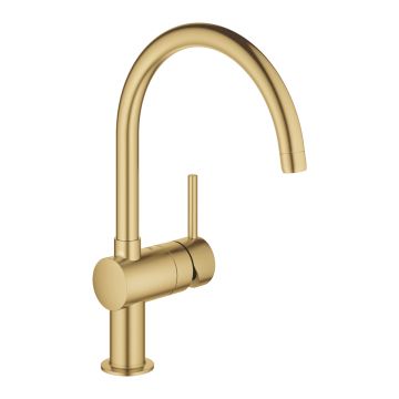 Baterie bucatarie Grohe Minta cu pipa C  brushed cool sunrise