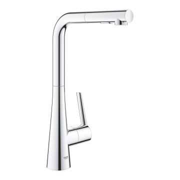 Baterie bucatarie Grohe Zedra cu dus extractibil dual spray  pipa L  crom