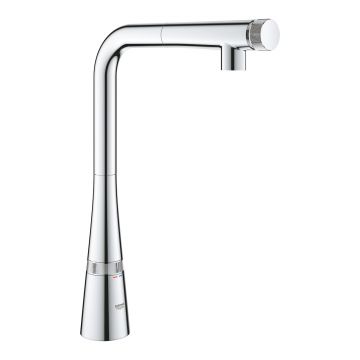 Baterie bucatarie Grohe Zedra SmartControl cu dus extractibil  pipa L  crom