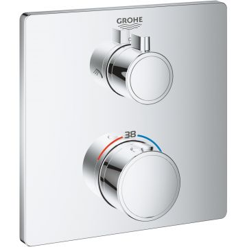 Baterie cada - dus termostatata Grohe Grohtherm cu montaj incastrat  necesita corp ingropat  crom