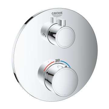 Baterie cada - dus termostatata Grohe Grohtherm Round cu montaj incastrat  necesita corp ingropat  crom