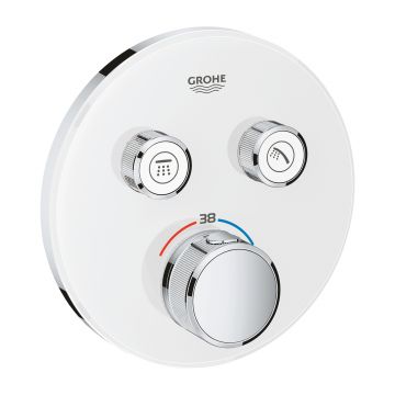 Baterie cada - dus termostatata Grohe Grohtherm SmartControl Round  montaj incastrat  necesita corp ingropat  moon white