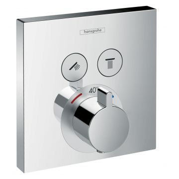 Baterie cada - dus termostatata Hansgrohe ShowerSelect cu montaj incastrat  necesita corp ingropat