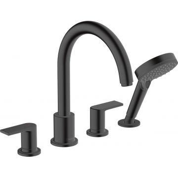 Baterie cu montaj pe cada Hansgrohe Vernis Shape cu 4 elemente  negru mat