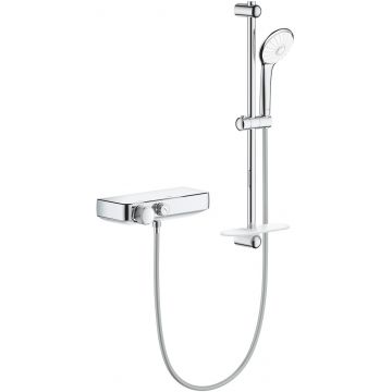 Baterie dus termostatata Grohe Grohtherm SmartControl cu set de dus cu bara de 600mm  crom