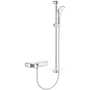 Baterie dus termostatata Grohe Grohtherm SmartControl cu set de dus cu bara de 900mm  crom