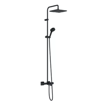 Coloana de dus cu baterie termostatata si pipa cada Hansgrohe Vernis Shape 240 Negru Mat